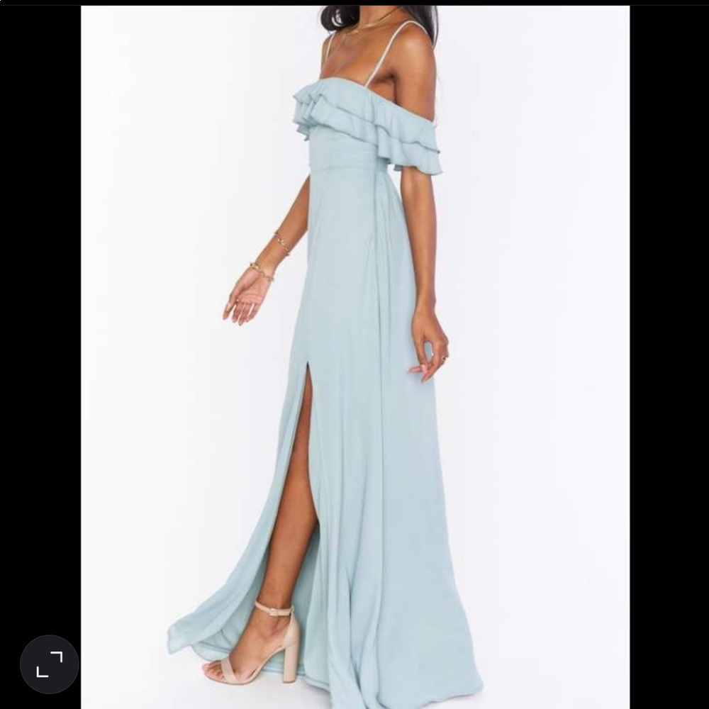 Show me your Mumu Emma Flutter Dress in Silver Sage